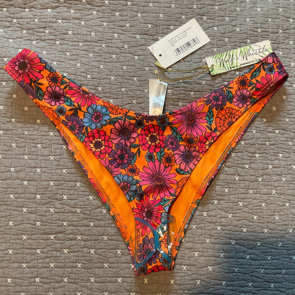 NWT Wolf & Whistle Cheeky Floral Bikini Bottom sz 10